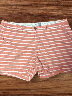 Old Navy Women's Coral and White Striped Shorts